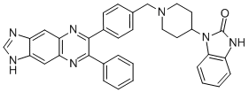 2H-Benzimidazol-2-one,1,3-dihydro-1-[1-[[4-(6-phenyl-1H-imidazo[4,5-g]quinoxalin-7-yl)phenyl]methyl]-4-piperidinyl]-